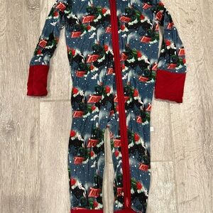 Baby Toddler Convertible Footie Bamboo Christmas Train Pajamas